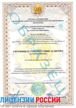 Образец сертификата соответствия аудитора Образец сертификата соответствия аудитора №ST.RU.EXP.00014299-2 Городец Сертификат ISO 14001